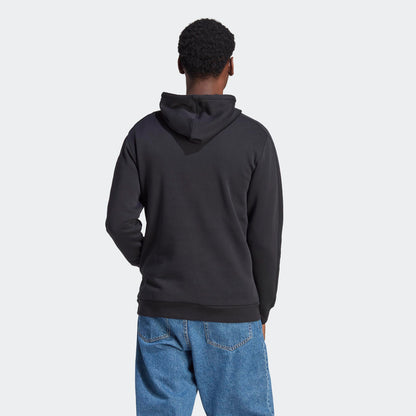 adidas Men's Essentials Fleece 3-stripes Hoodie, Black, Large
