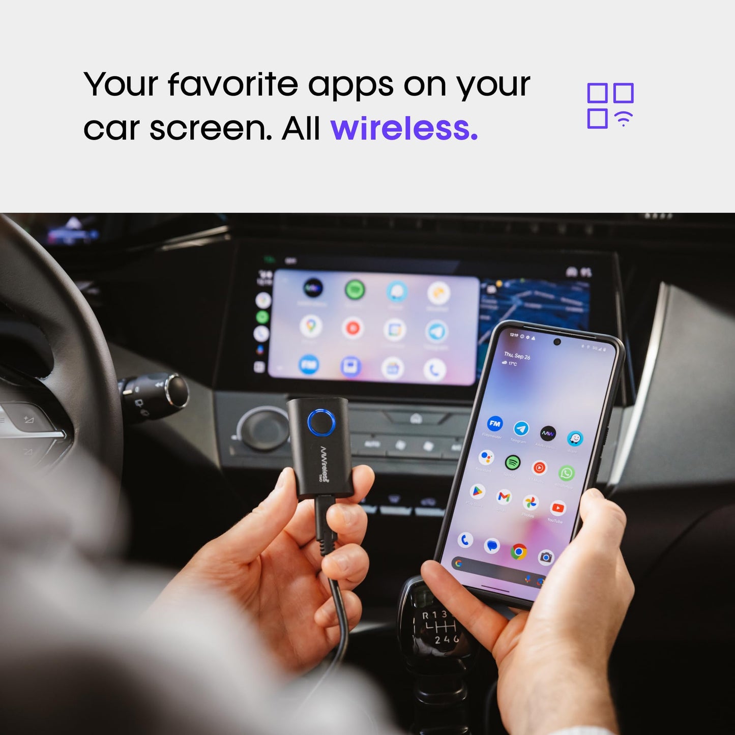 AAWireless Two Adaptador Inalámbrico para Android Auto