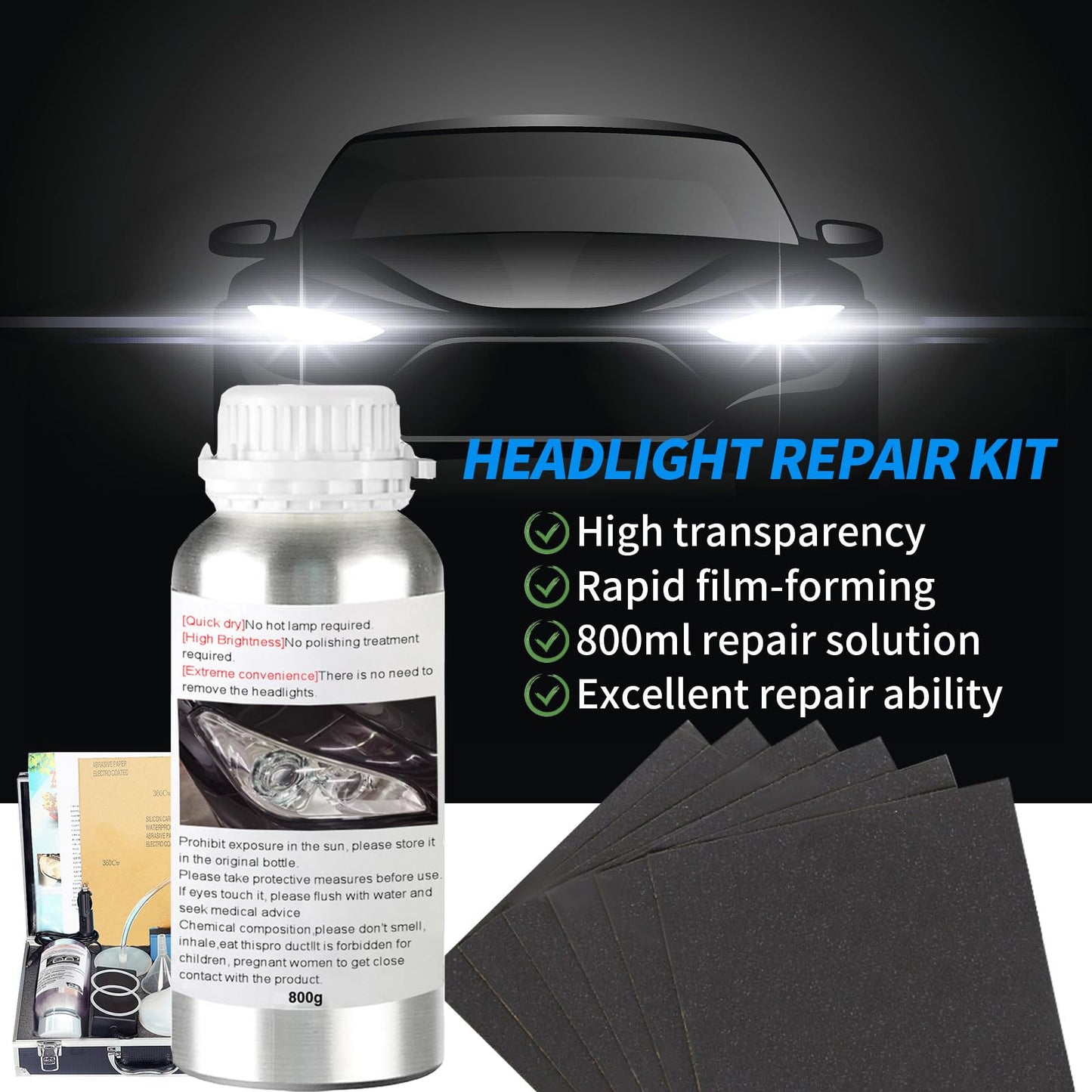 HYHJMISTY Kit de Restauración de Faros (800g)