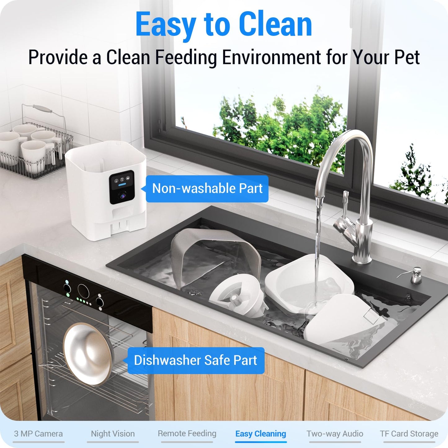 Frienhund Alimentador Automático para Gatos con Cámara 2K (7L / 29 Tazas)