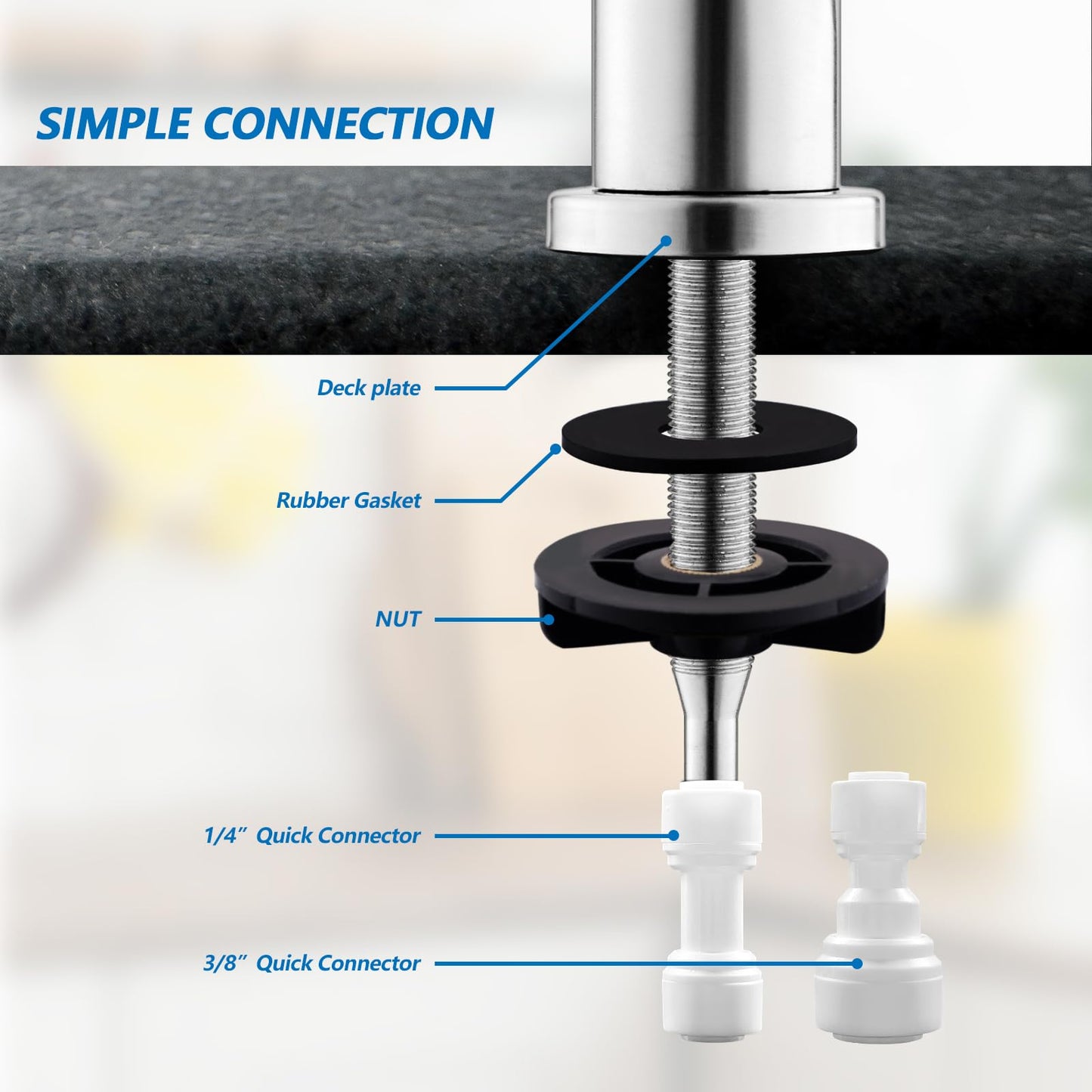 WEWE Grifo de Agua Potable para Fregadero (Níquel Cepillado)