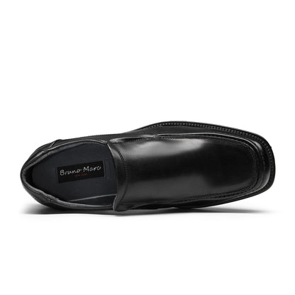 Bruno Marc Men's Goldman-02 Slip on Leather Lined Square Toe Dress Loafers Shoes for Casual Weekend Formal Work, Black, GOLDMAN