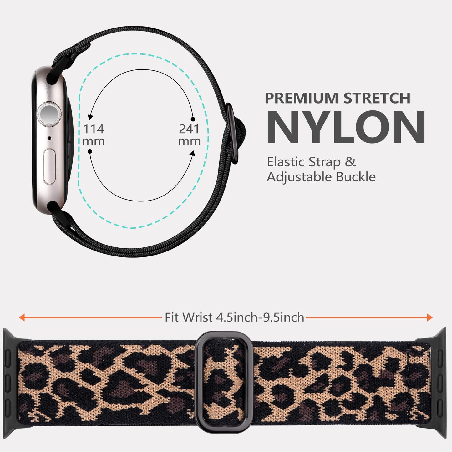 Maledan Correa Deportiva Elástica Solo Loop para Apple Watch (Leopardo Amarillo)