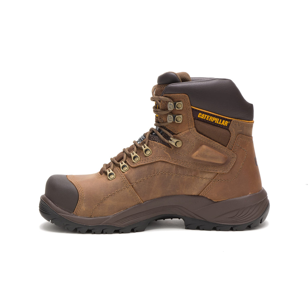 CAT Men's Diagnostic Waterproof Steel-Toe Work Boot, Dark Beige