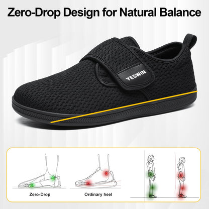 YESWIN Zapatos para Caminar para Diabéticos para Mujer (Negro)