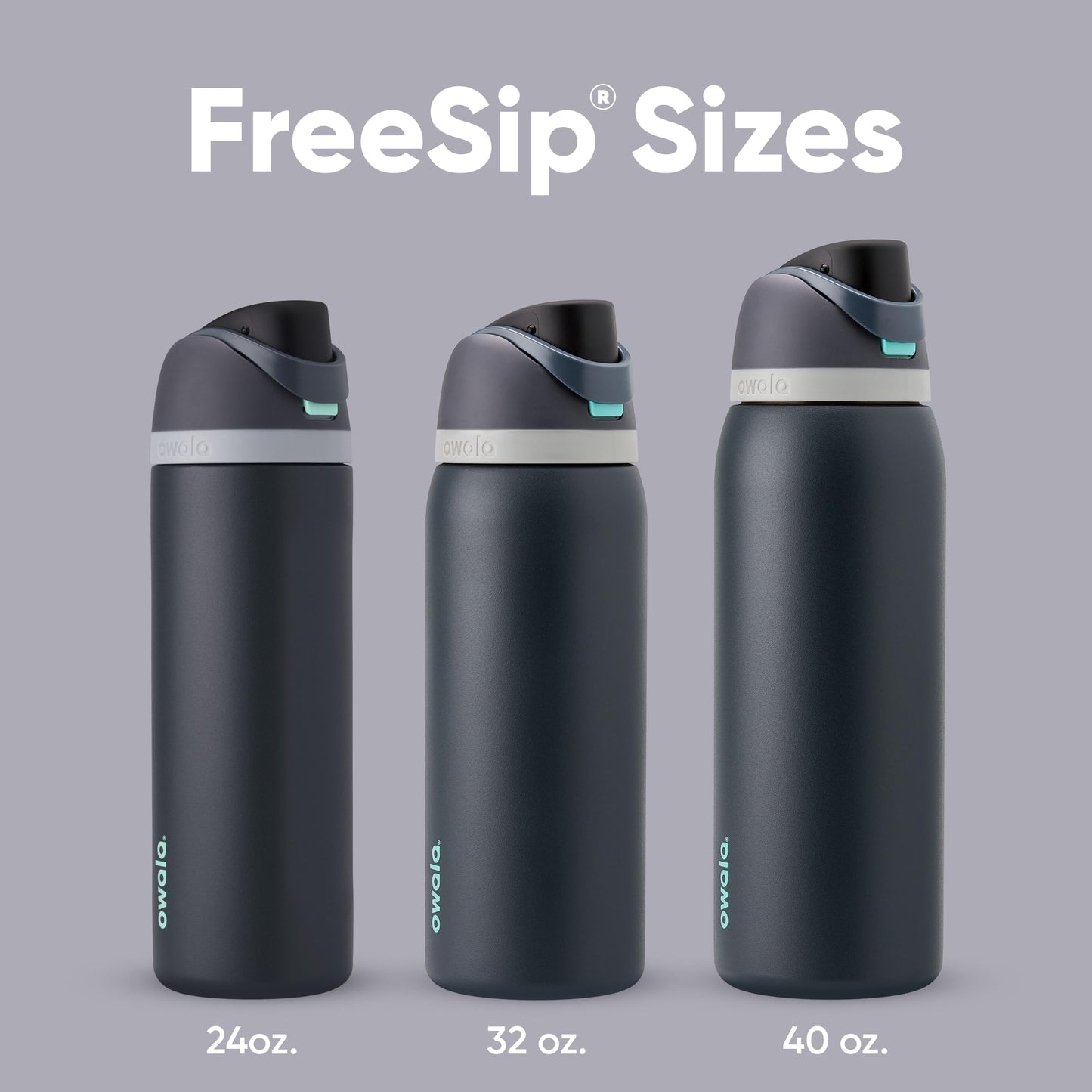 Owala Botella de Agua Aislada FreeSip de 24 oz (Marea Nebulosa)