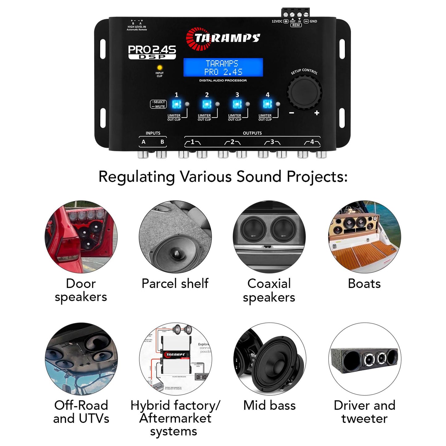 Taramp's Pro 2.4S Crossover Procesador de Señal DSP Digital