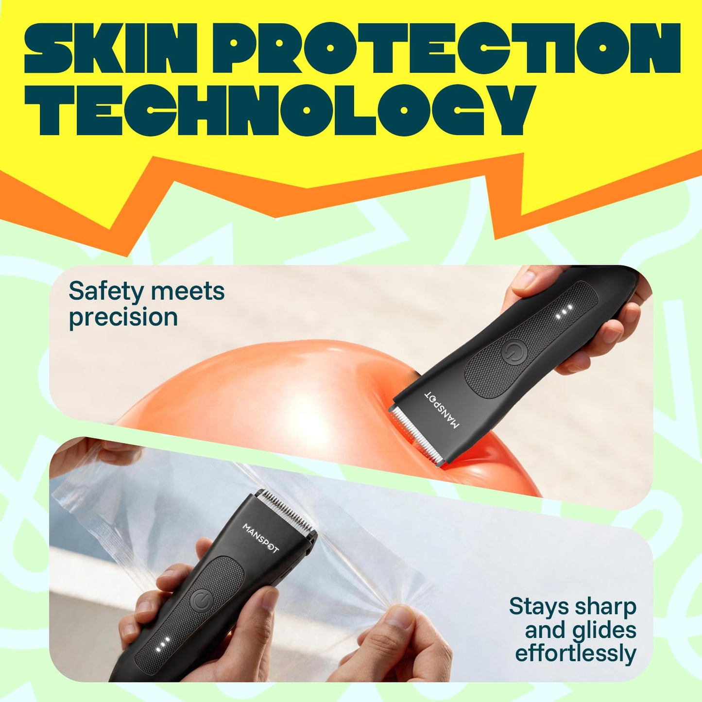 MANSPOT Recortadora de Vello Corporal y de Ingle para Hombres