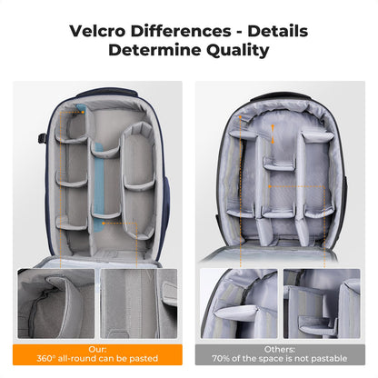 K&F CONCEPT Camera Backpack,Hardshell Photography DSLR Camera Bag with 15-15.6 Inch Laptop Compartment Waterproof Hard Shell Camera Case Compatible with Canon/Nikon/Sony/DJI Mavic Drone