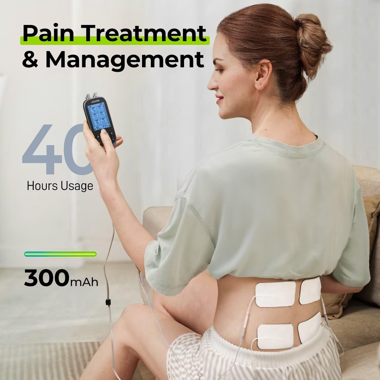 AUVON Unidad TENS y Electroestimulador Muscular 3 en 1