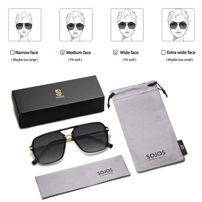 SOJOS Gafas de Sol SJ2229 (Black Grey)