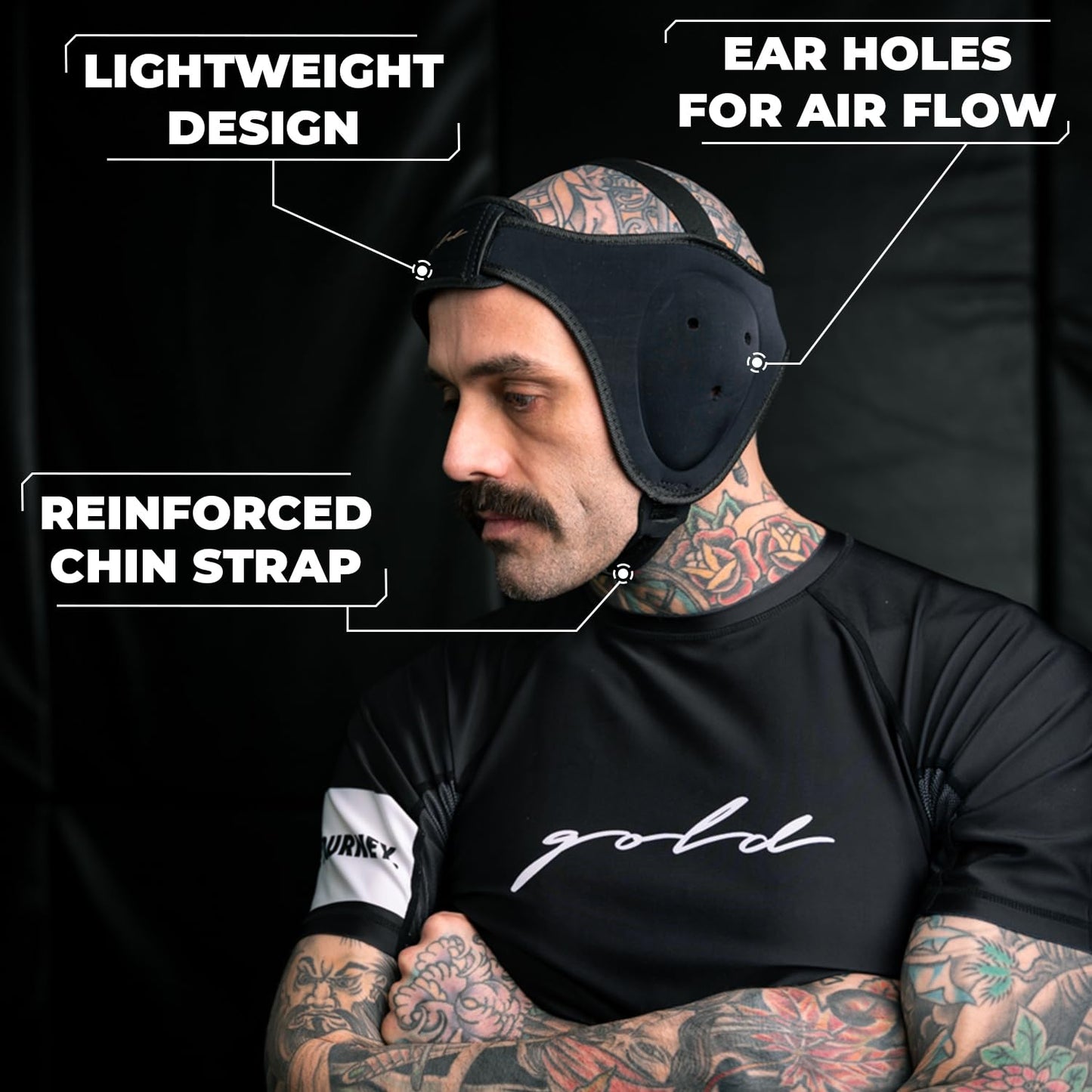Gold BJJ Protector de Cabeza para Artes Marciales