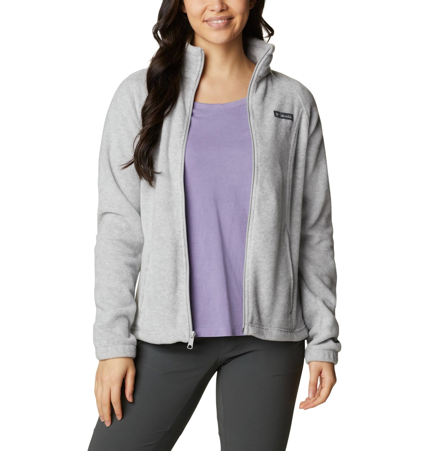 Columbia Chaqueta de Forro Polar Benton Springs para Mujer (Gris Cirrus Heather / Talla M)