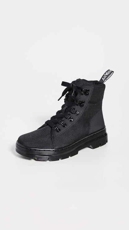 Dr. Martens Women's Combs W Combat Boot, Black/Black