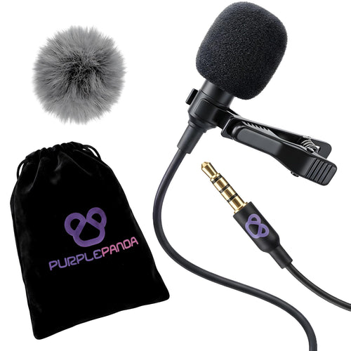 Purple Panda Micrófono Lavalier Omnidireccional con Cable