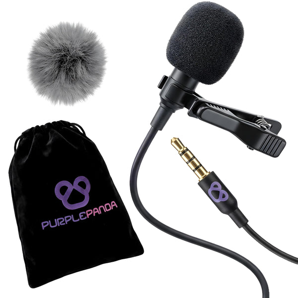 Purple Panda Micrófono Lavalier Omnidireccional con Cable