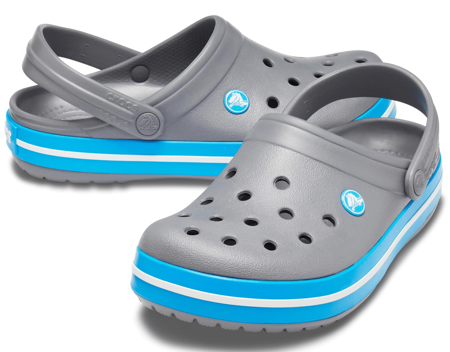 Crocs Zueco Unisex Crocband (Carbón/Océano / Talla 8 Mujer/6 Hombre)