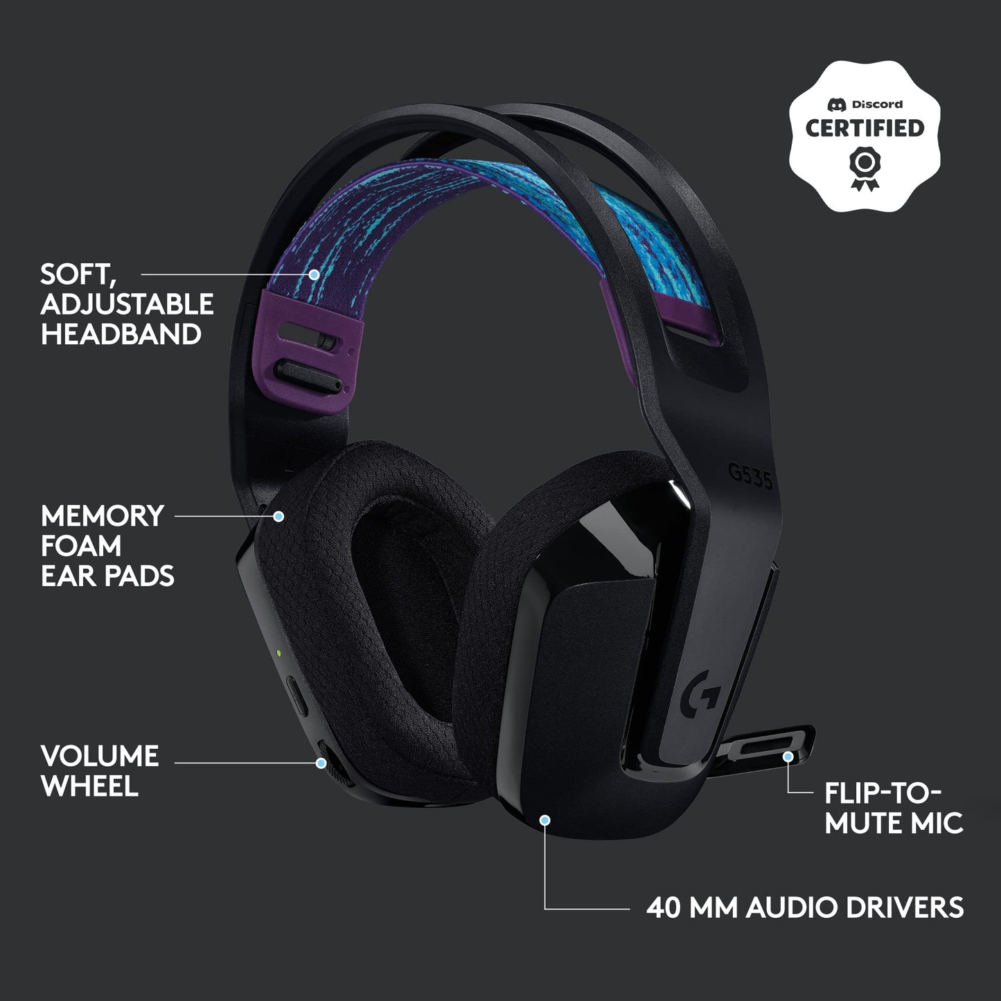 Logitech Auriculares Inalámbricos para Juegos G535 Lightspeed (Negro)