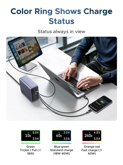 UGREEN Nexode Cable USB-C a USB-C de 240W (Pantalla Inteligente TFT)