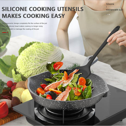 AOTHOD Set de Utensilios de Cocina de Silicona (Libre de BPA)