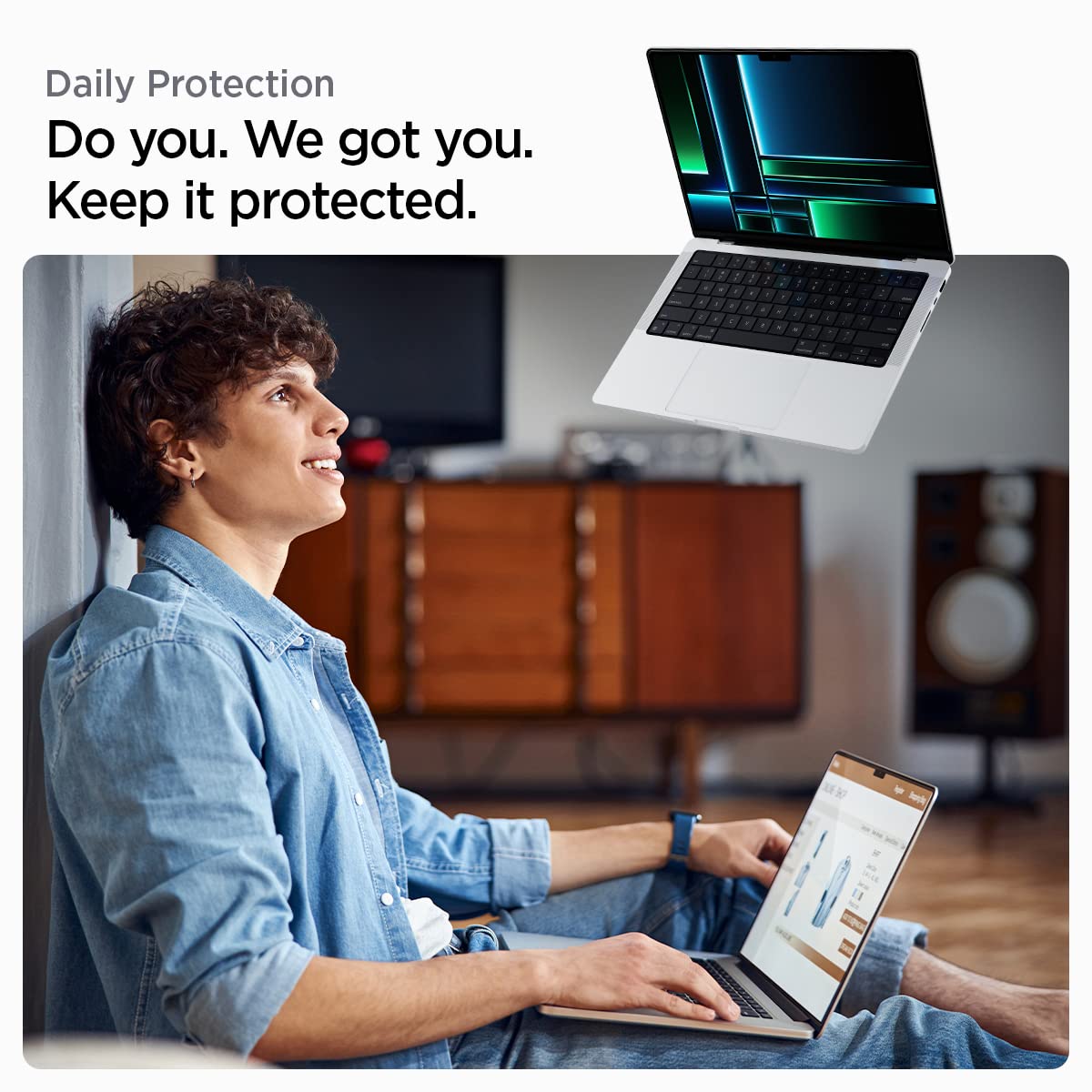 Spigen Protector de Pantalla de Vidrio Templado GlasTR Slim (MacBook Pro 14")