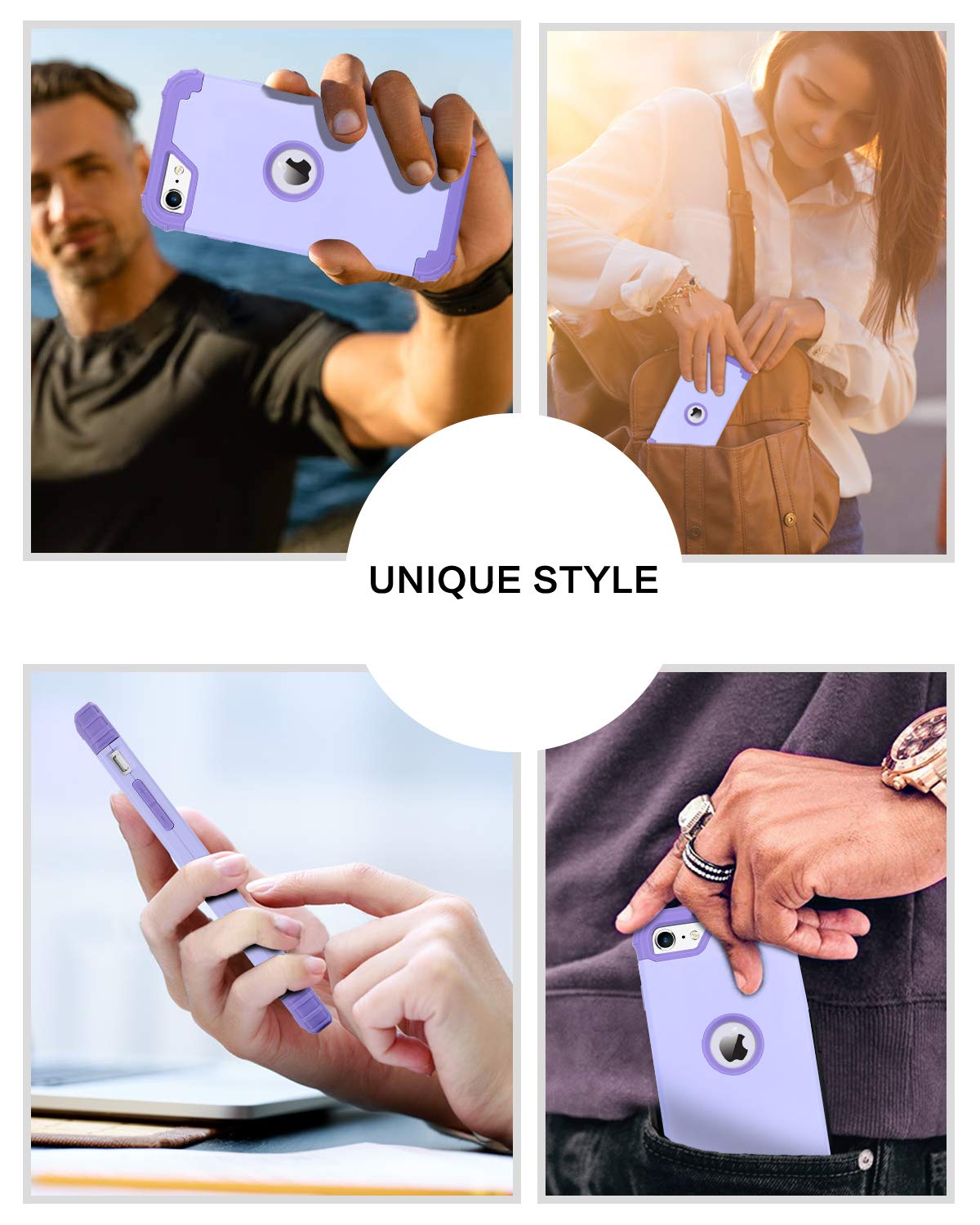 BENTOBEN Funda para iPhone SE 2022/2020 (Morado Claro/Lavanda)