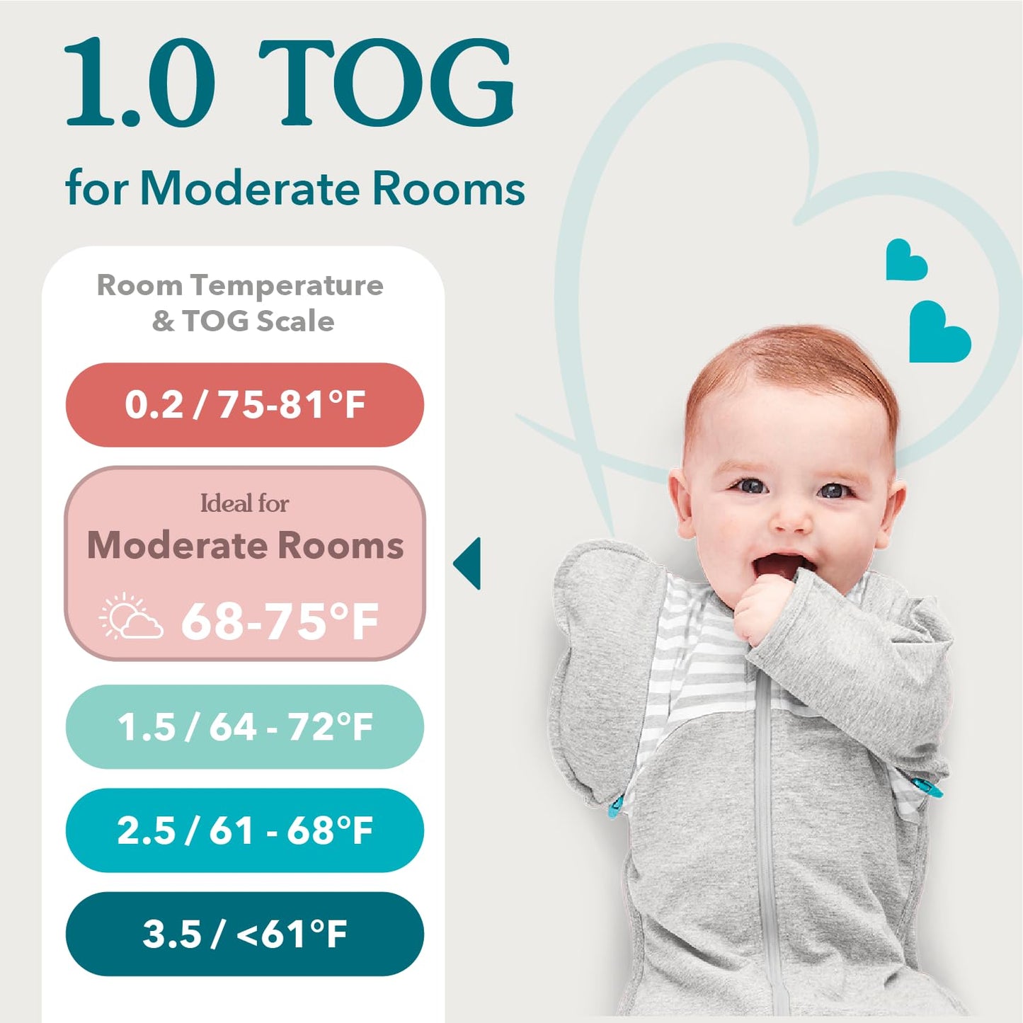 Love to Dream Saco de Dormir Swaddle UP para Bebé (Gris / Pequeño 8-13lbs)