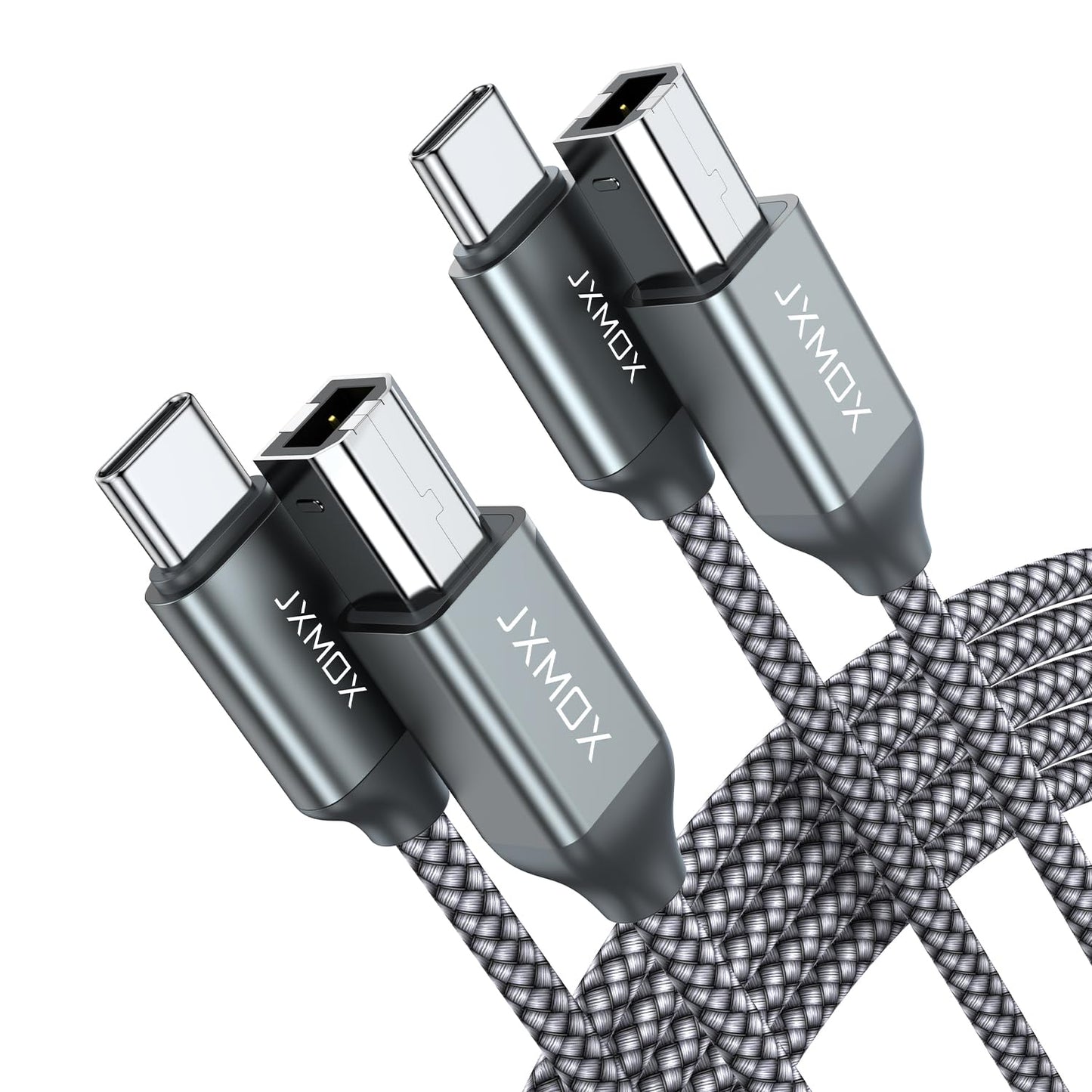 JXMOX Cable de Impresora USB B a USB C (Paquete de 2 / 6.6 pies)