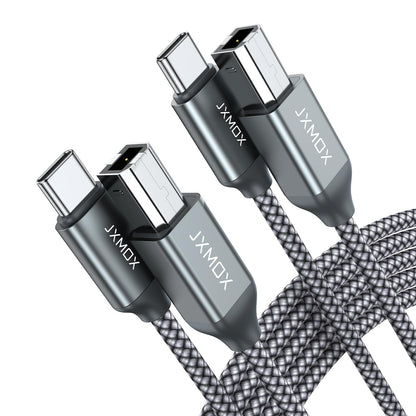JXMOX Cable de Impresora USB B a USB C (Paquete de 2 / 6.6 pies)