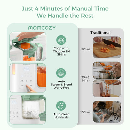 Momcozy AutoMeal Procesador de Alimentos para Bebé (15oz)