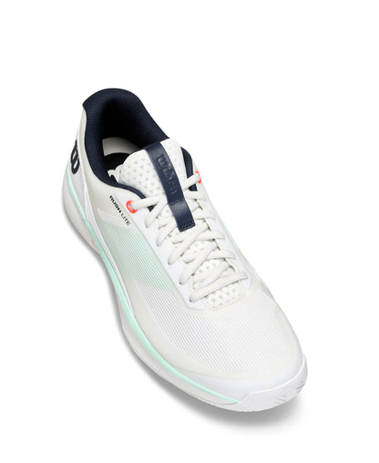 WILSON Rush Lite 5 Men's Tennis Shoe - White/Bay/Fiery Coral