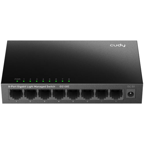 Cudy Switch Gigabit de 8 Puertos GS108E (Smart Managed / Escritorio y Pared)