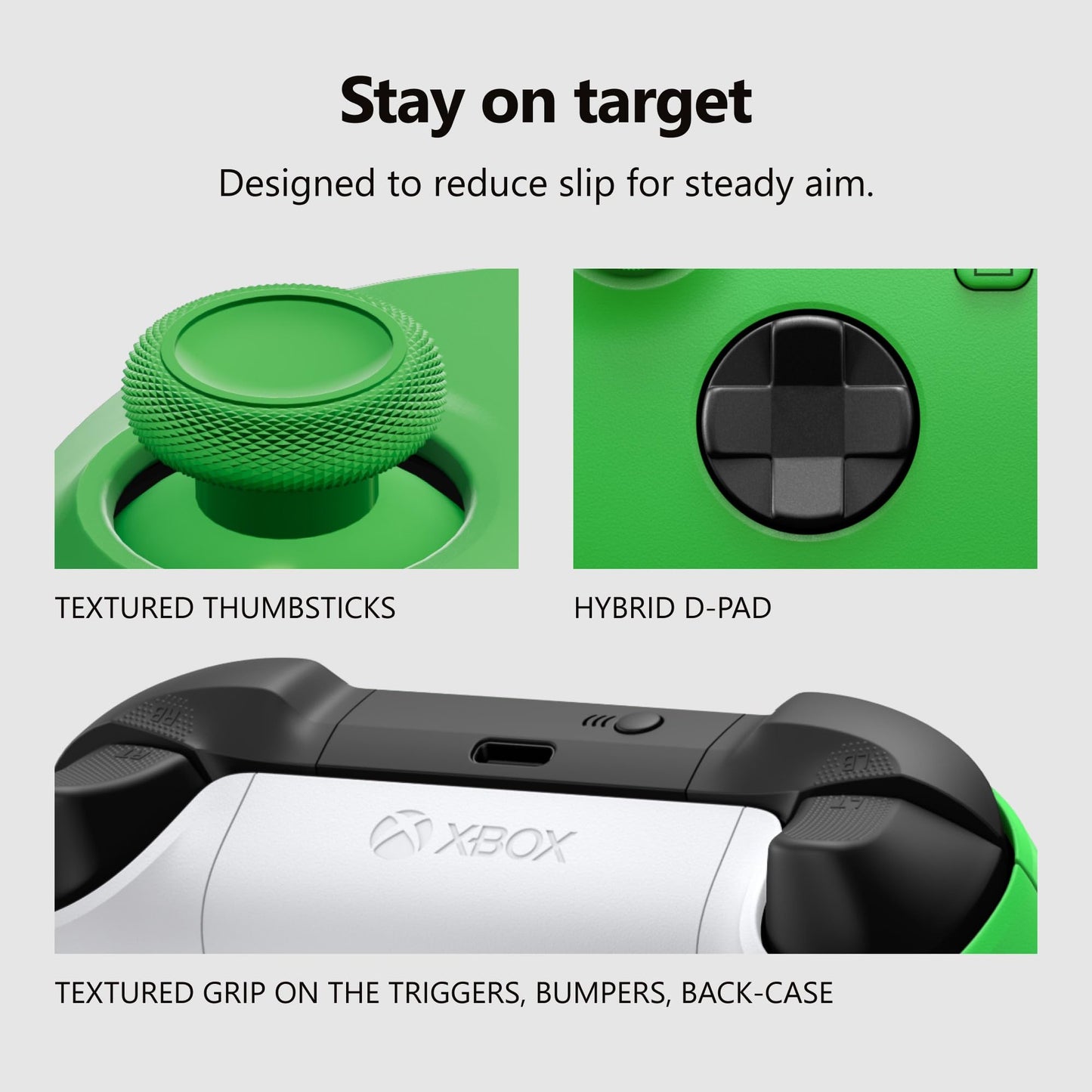 Xbox Wireless Gaming Controller | Velocity Green | Console, PC, & Android | Textured Grip | Wireless, Bluetooth, USB-C Connectivity