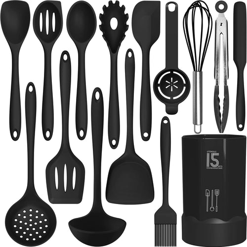 AOTHOD Set de Utensilios de Cocina de Silicona (Libre de BPA)