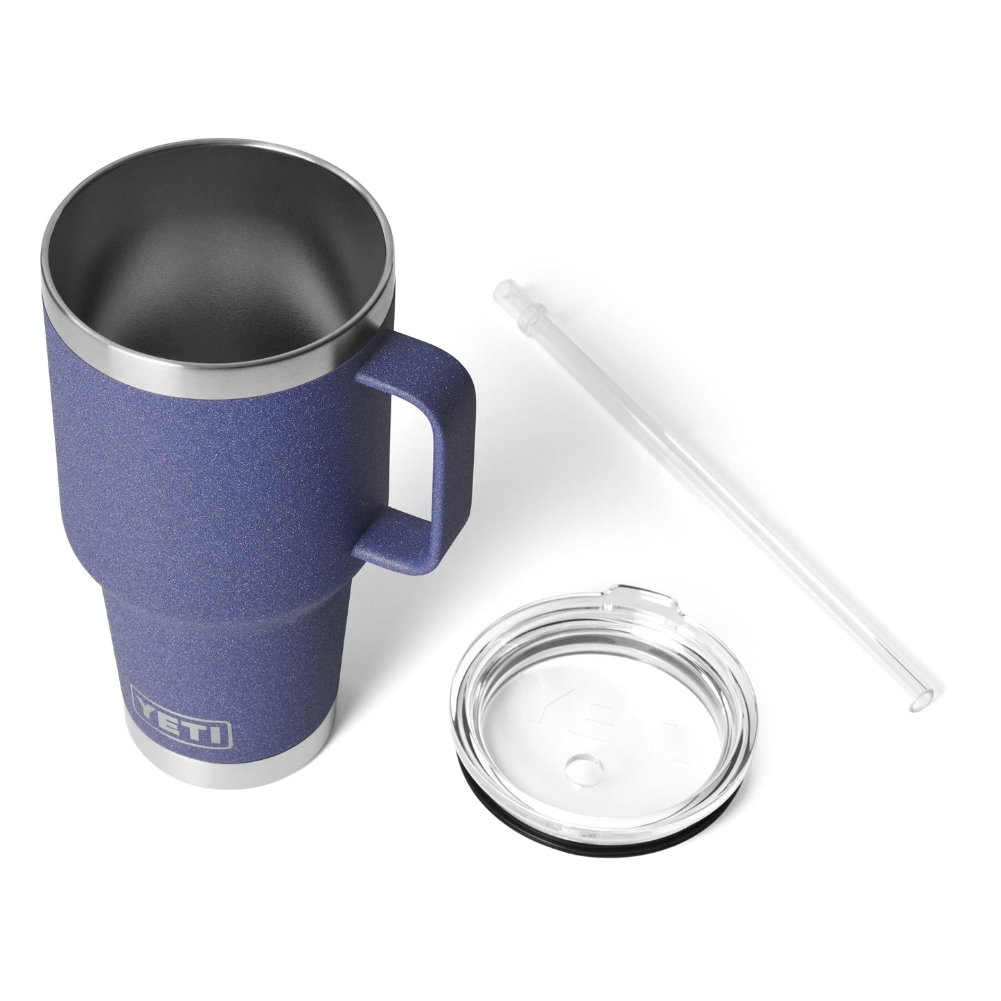 YETI Rambler 35 oz Tumbler with Handle and Straw Lid, Travel Mug Water Tumbler, Vacuum Insulated Cup with Handle, Stainless Steel, Moon Dust - Textured