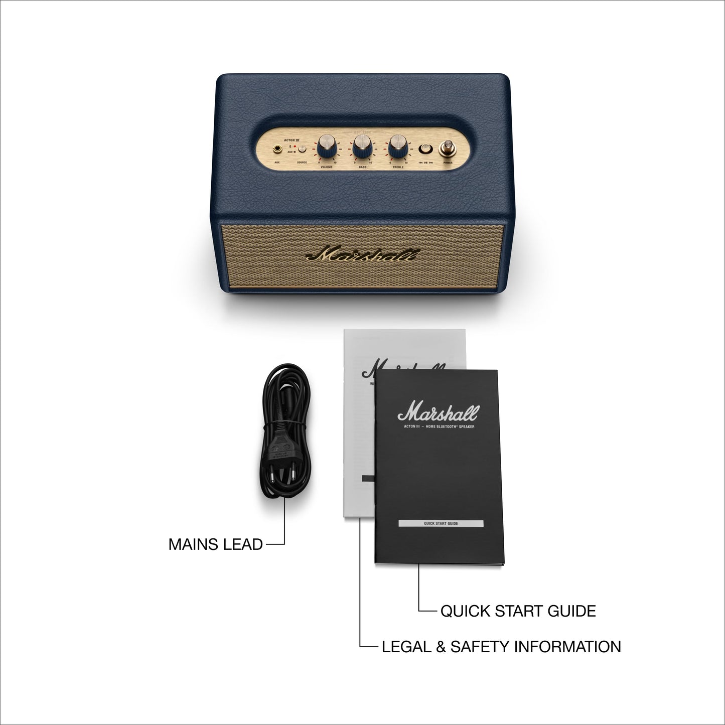 Marshall Acton III Altavoz Bluetooth para el Hogar (Azul Medianoche)