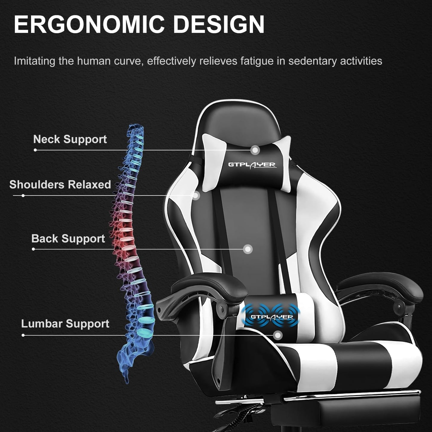 GTPLAYER Silla Gaming para Computadora (Pearl White)