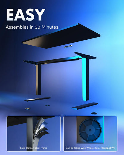 FLEXISPOT Escritorio Eléctrico Ajustable EN1 48"x24" (Black)