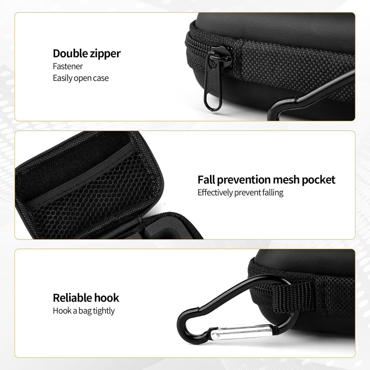 KZ ZS10 Pro IEM Case for in Ear Monitor, CCZ ZC02 Earbuds Case with Carabiner, EVA Travel Storage Bag for CCA CRA, Shure SE215, Moondrop Chu, CCZ Melody, KBEAR KS1, TANGZU Wan'er, iems Cable, Ear tips