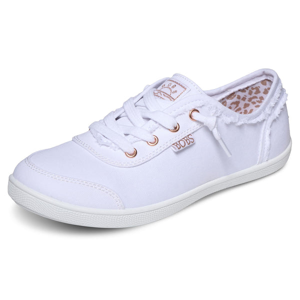 Skechers Women's Bobs B Cute Sneaker – Memory Foam, Flexible Outsole, Lightweight Vegan Shoes, White