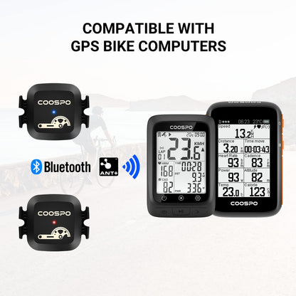 COOSPO Sensor Inalámbrico de Velocidad y Cadencia para Bicicletas