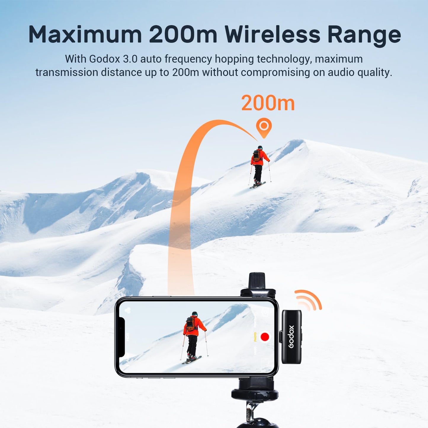 GODOX WES1 Kit1 Wireless Microphone for iPhone iPad, 2.4GHz Wireless MFi Certified Lavalier Mic, Plug and Play, Noise Cancelling,656ft, 7g Lightweight for Vlogs/Interviews/Live(1TX + 1RX(Lightning))