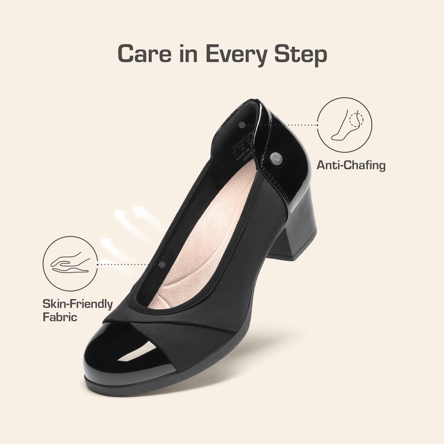 DREAM PAIRS Women's Pumps Low Chunky Block Closed Toe Shoes Work Comfortable Heels Round Toe Dress, Black, DWUMPU2507
