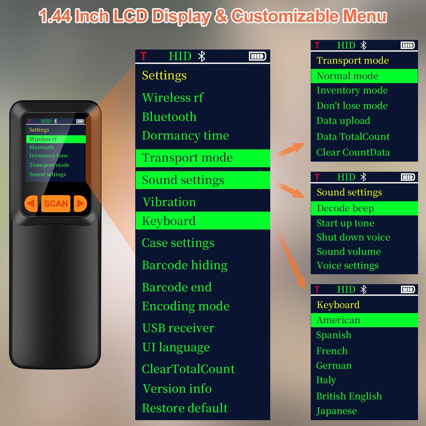 KUIIYER Mini Escáner de Códigos de Barras Bluetooth 2D/QR/1D (Portátil)