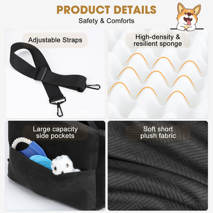 JOEJOY Asiento de Coche para Perros de hasta 35lbs (Negro)