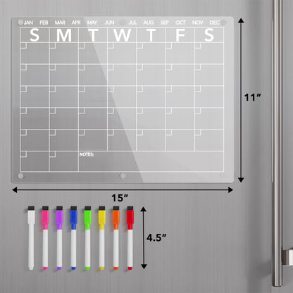 Neatsure Calendario de Pizarra Acrílica para Refrigerador (15"x11")