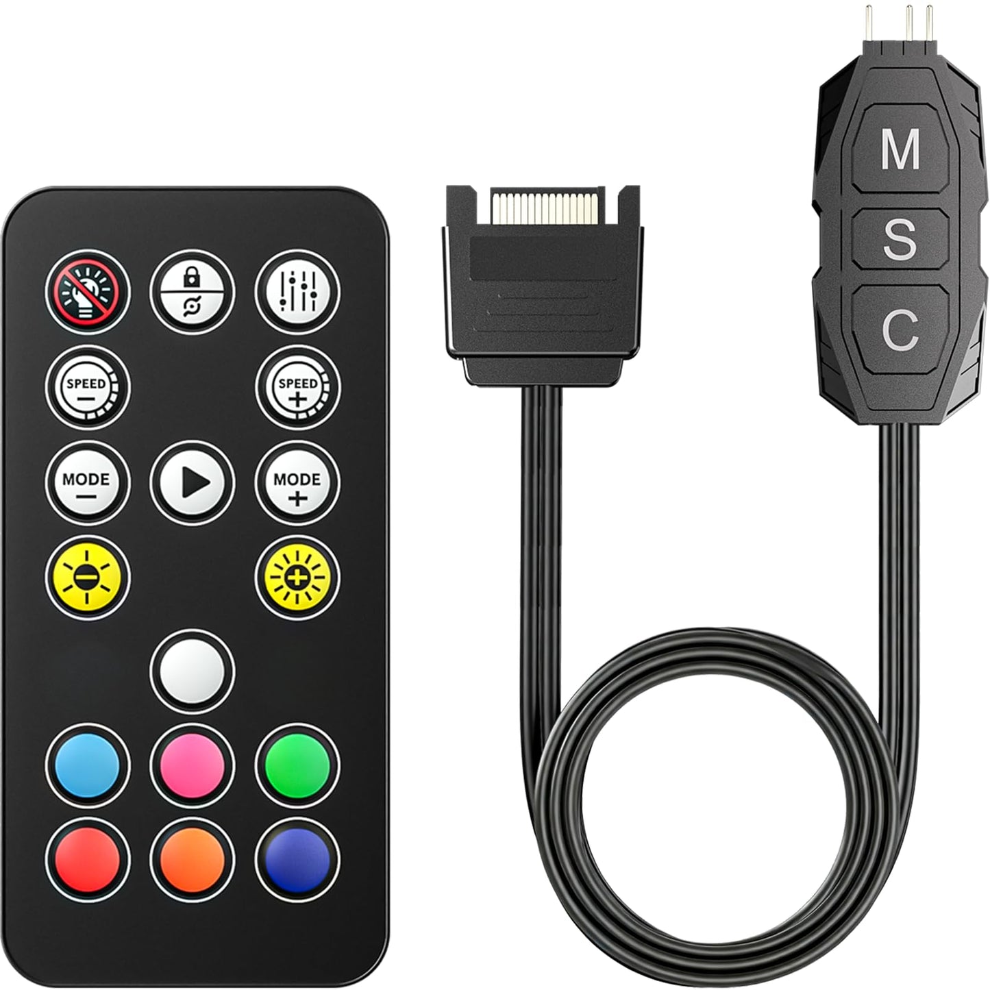 GSCOLER Kit de Controlador ARGB para Ventiladores de PC (Con Control Remoto)