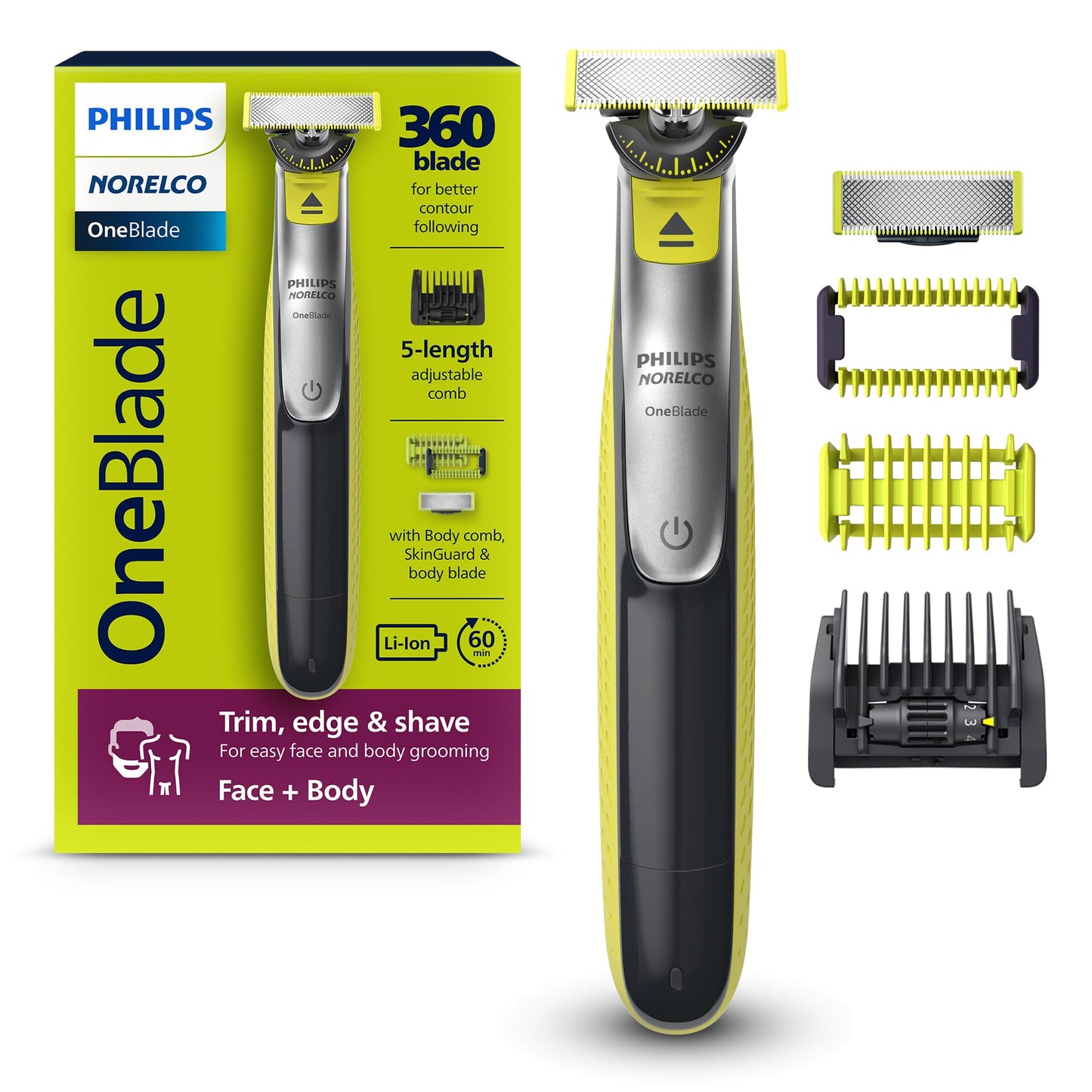 Philips Norelco Recortadora para Rostro + Cuerpo (QP2834/70)