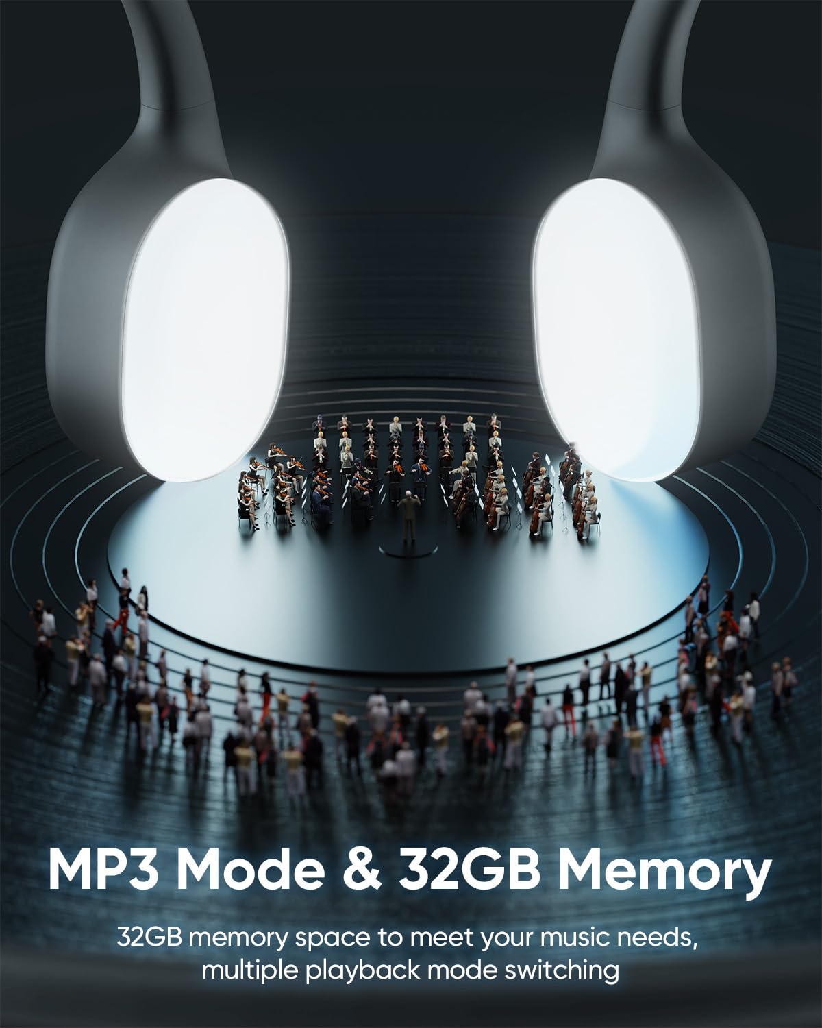 SAMVEK Auriculares de Natación de Conducción Ósea (32GB / Negro)