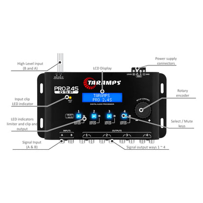 Taramp's Pro 2.4S Crossover Procesador de Señal DSP Digital